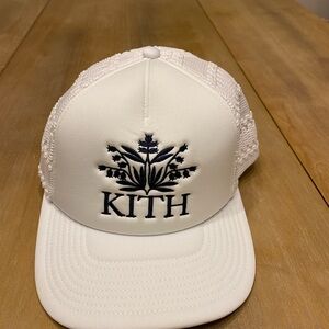 Kith White Mesh Trucker Cap with Script Patch